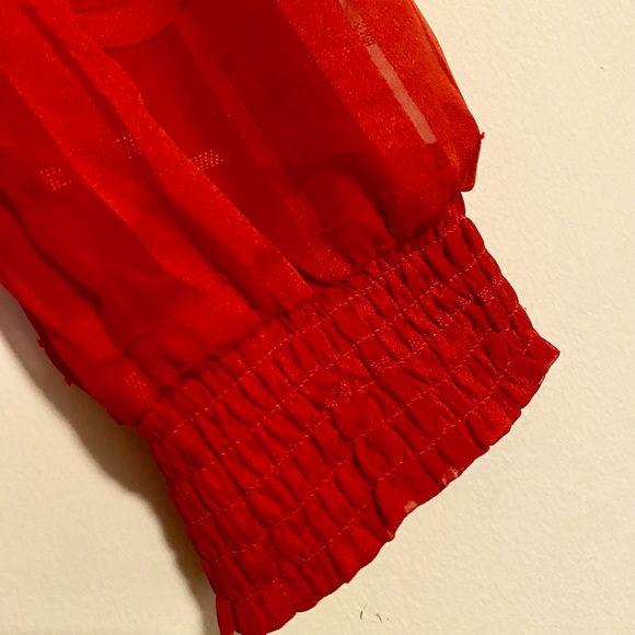 2XL Red Chiffon Blouse - Picture 6 of 6